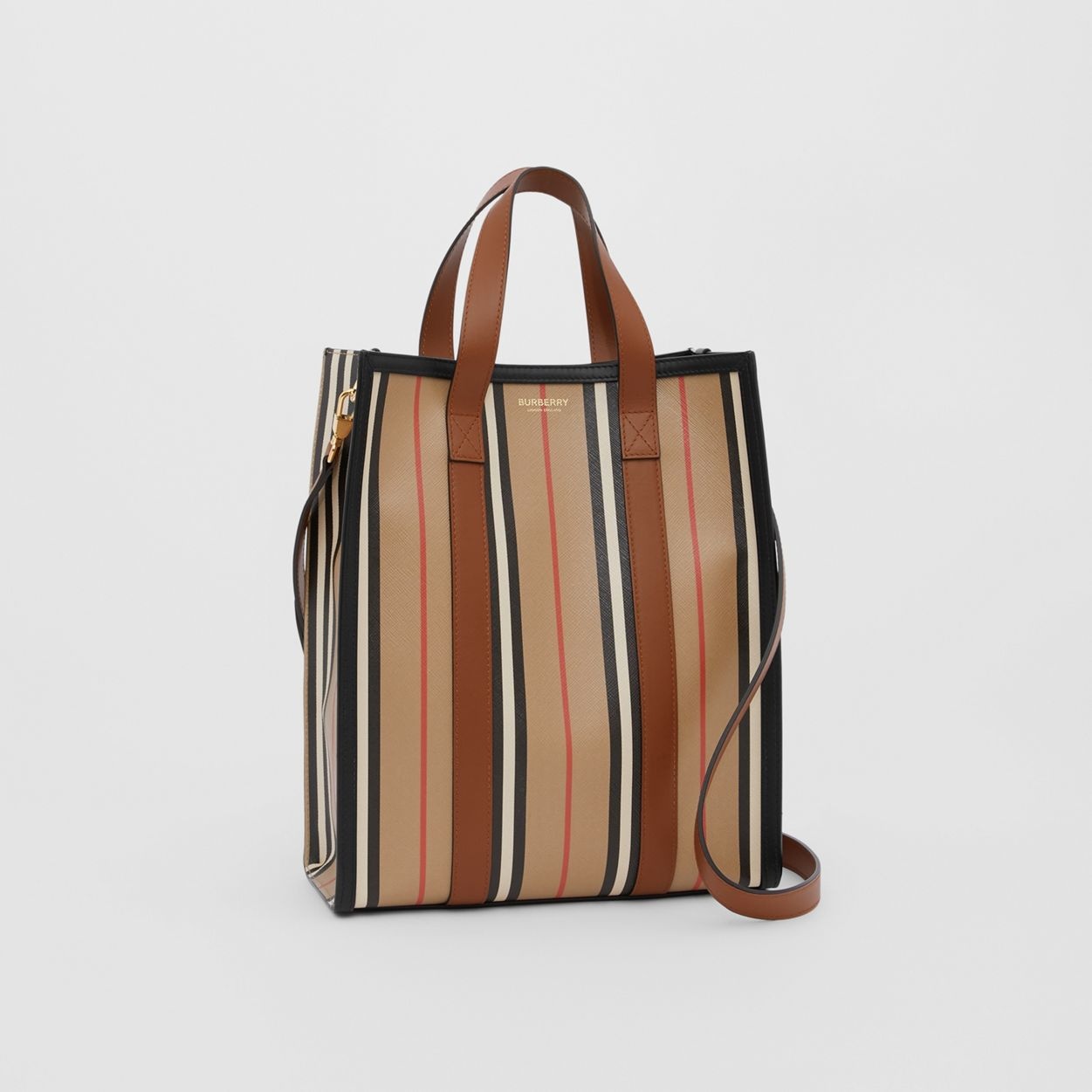 Small Icon Stripe E-canvas Portrait Tote Bag - 5