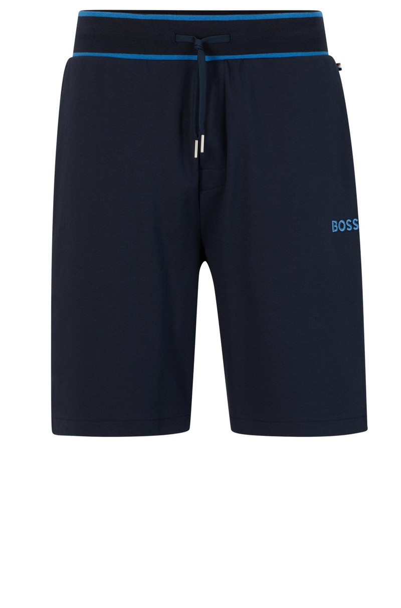 EMBROIDERED-LOGO LOUNGEWEAR SHORTS IN COTTON-BLEND PIQUÉ 1