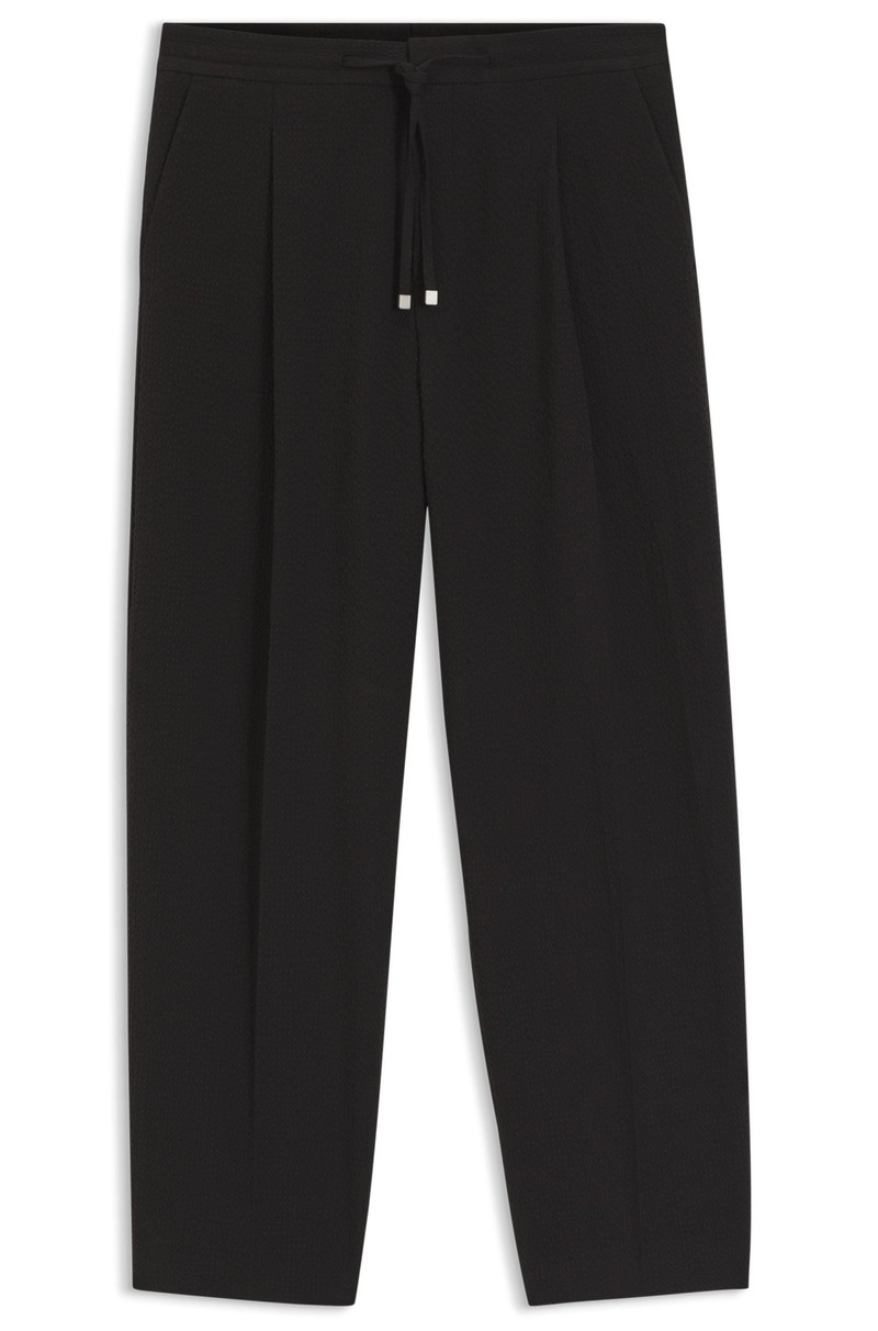 MODERN-FIT TROUSERS IN STRETCH-COTTON SEERSUCKER 1