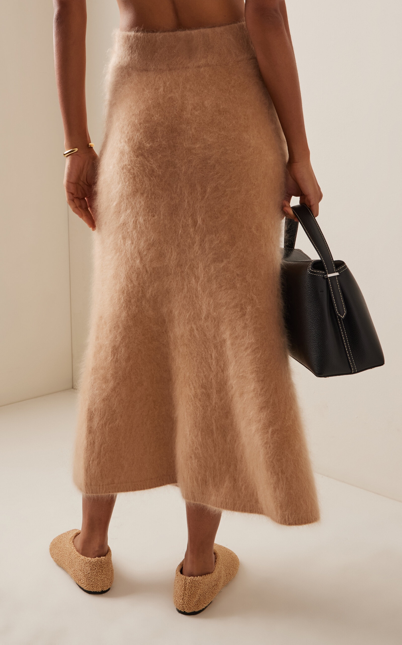 Asta Brushed-Cashmere Skirt neutral - 4
