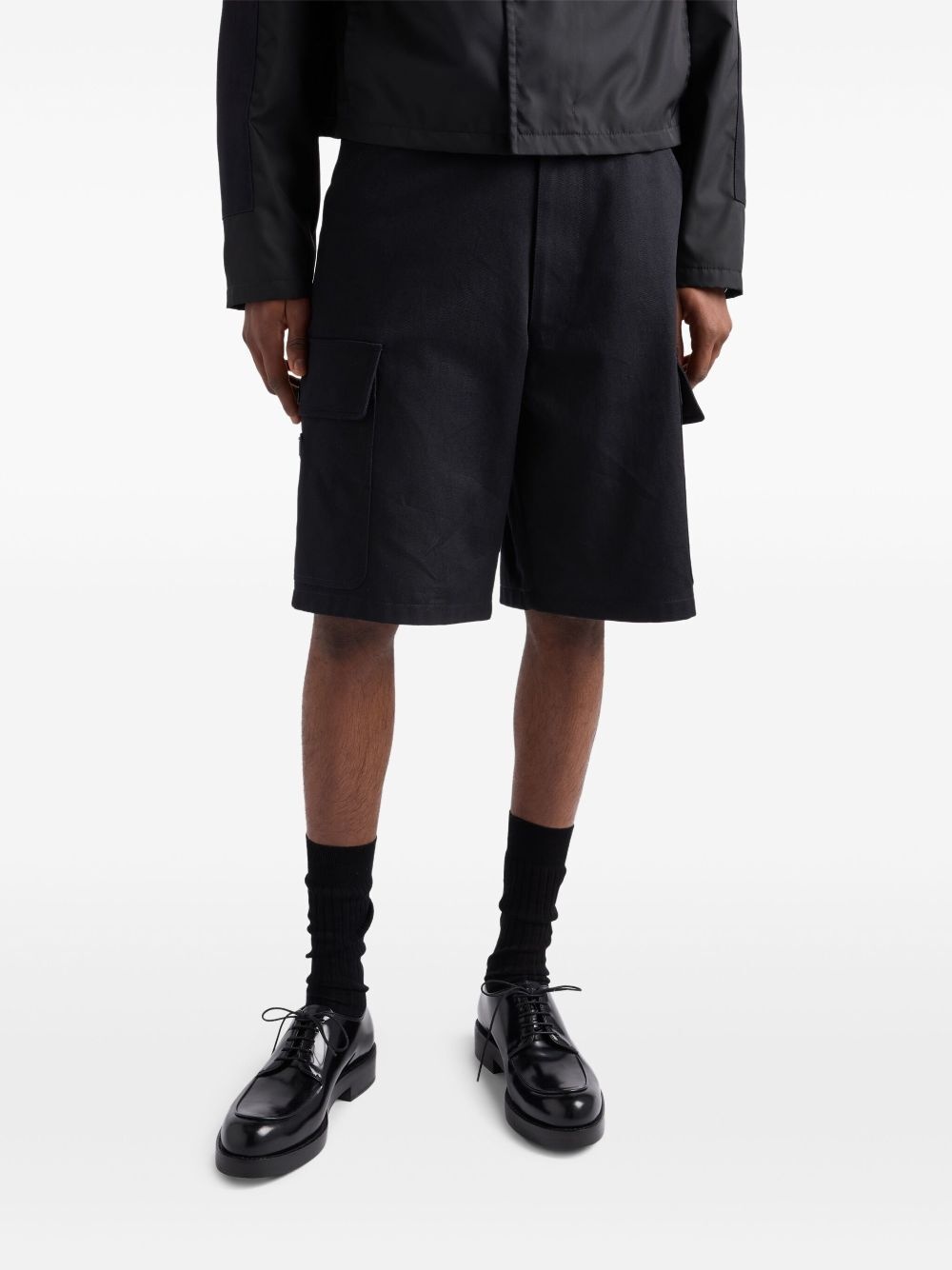 Prada Men Utility Pockets Cotton Bermudas - 4
