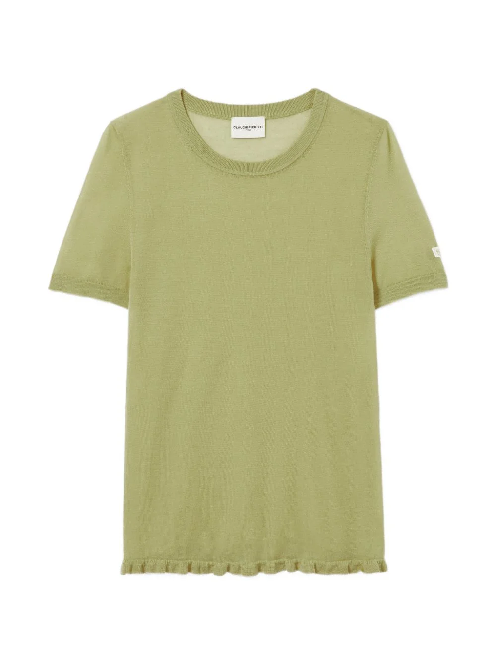 ruffled-hem short-sleeve T-shirt - 1