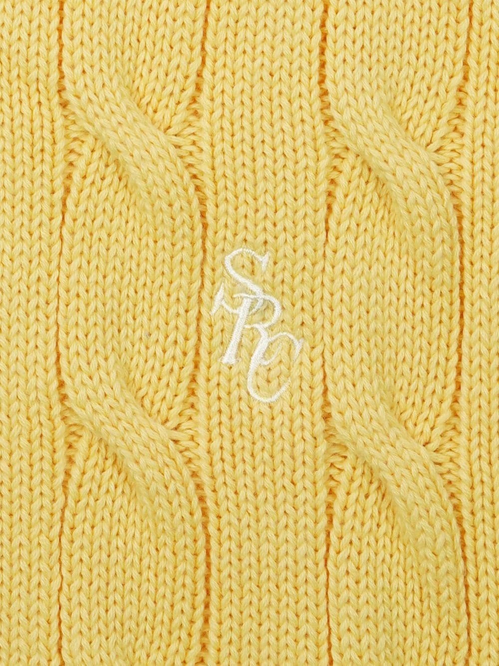 logo-embroidered cable-knit jumper - 2