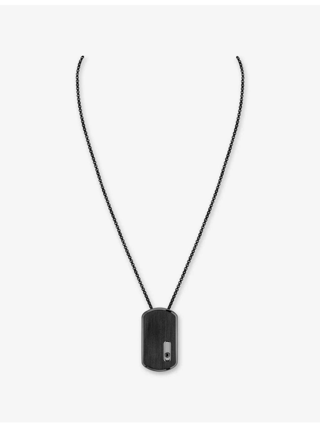 Move Large Black Titanium And 0.14ct Diamond Pendant Necklace - 1