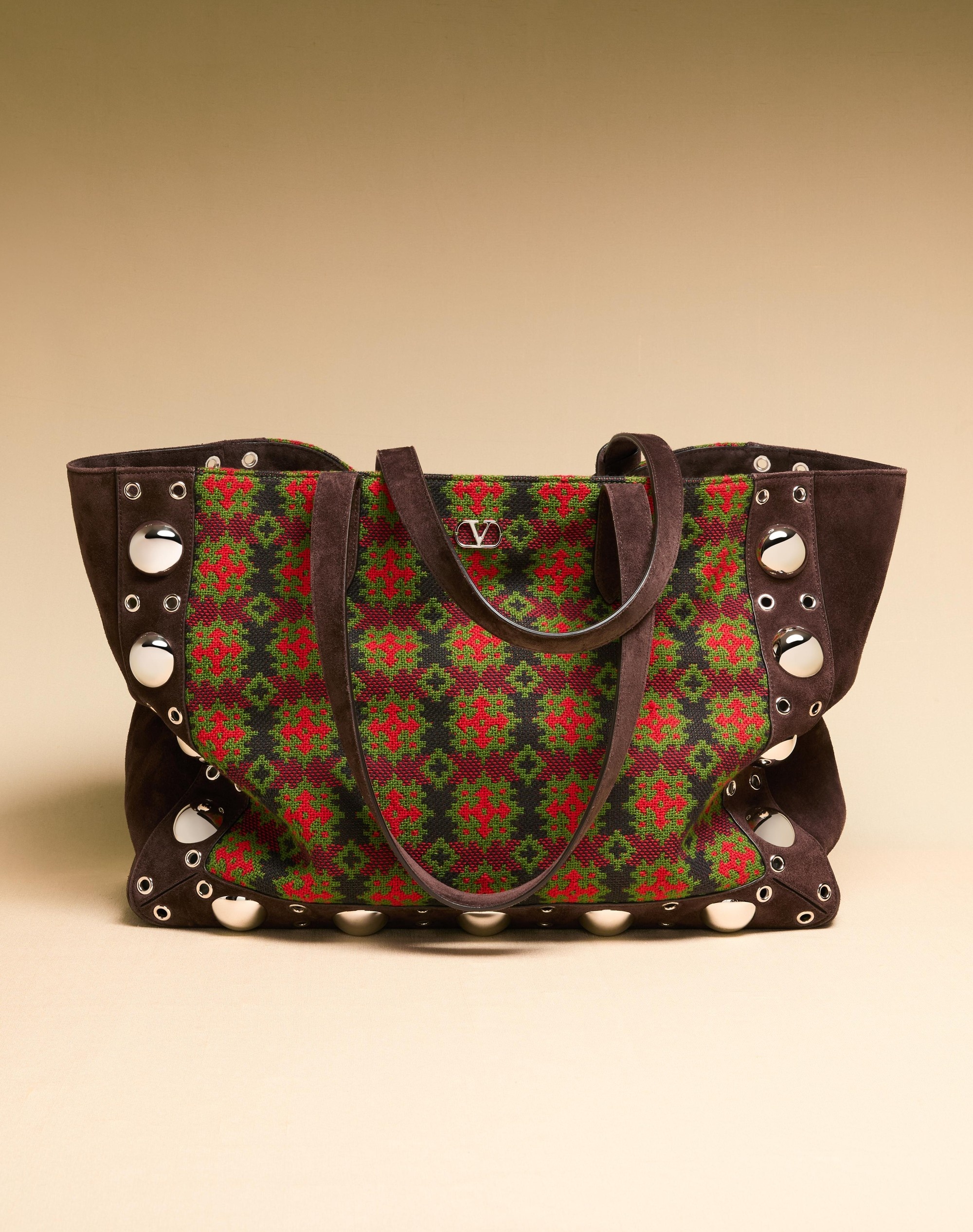 VALENTINO GARAVANI NELLCÔTE LARGE SHOPPING BAG IN JACQUARD FABRIC - 9