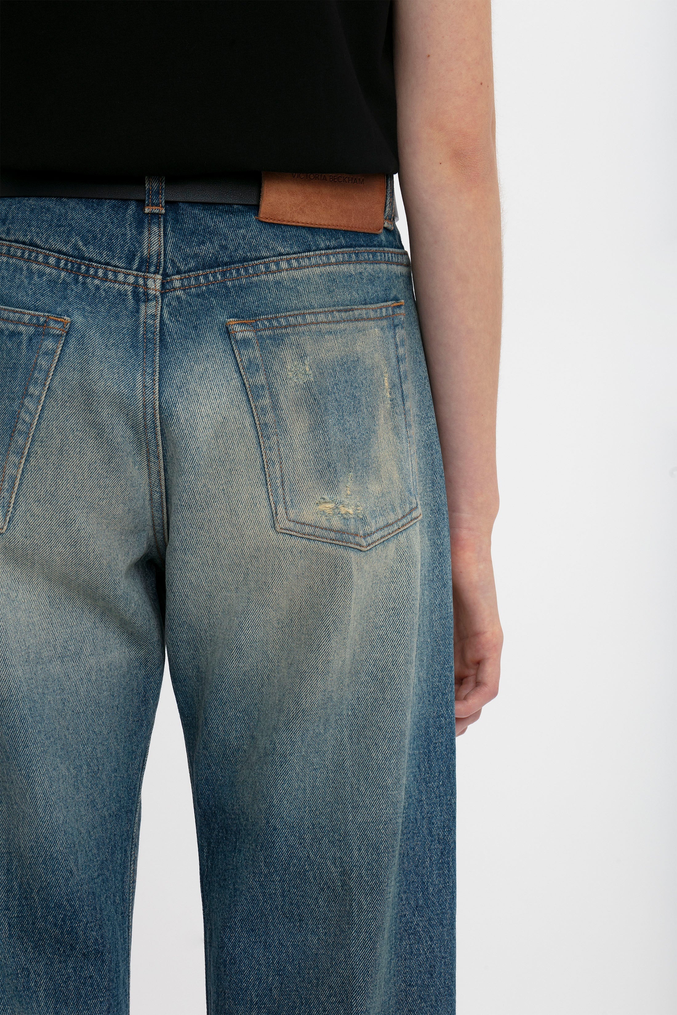 Relaxed Straight Leg Jean In Antique Indigo Wash - 6