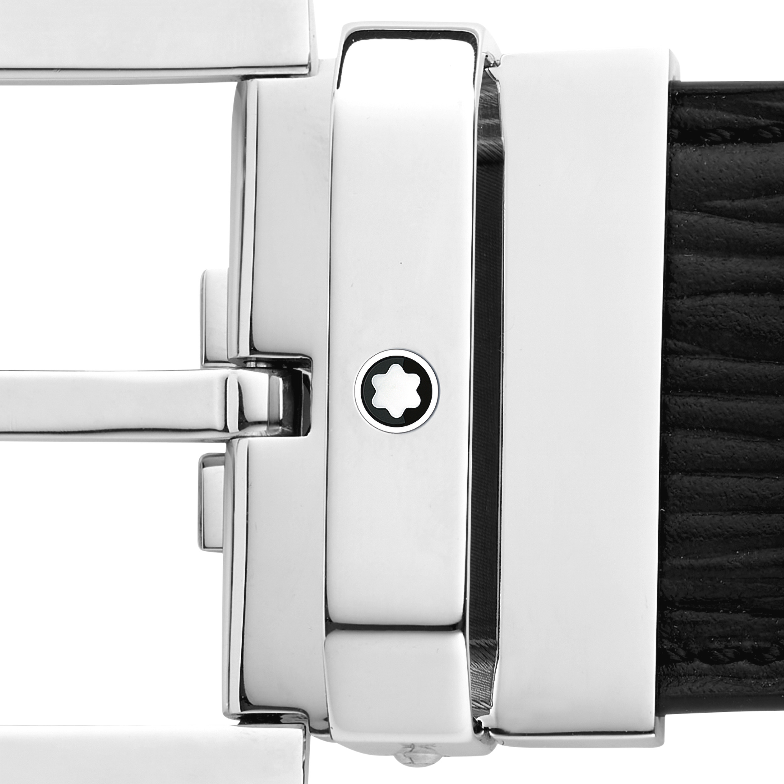 Black 35 mm leather belt - 4