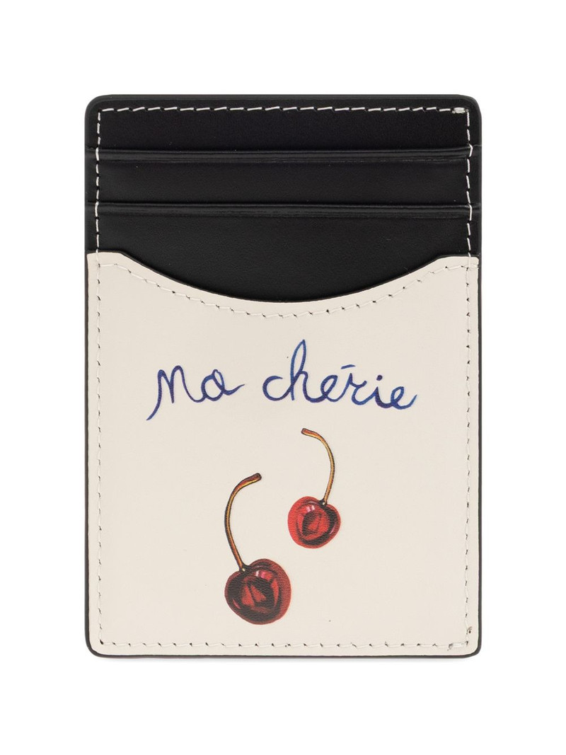 DUKE + DEXTER Dean cherry-print leather cardholder outlook