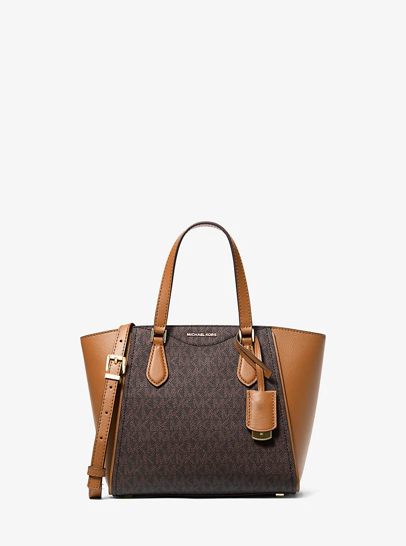 Taryn Small Signature Logo and Leather Convertible Crossbody Bag - 1