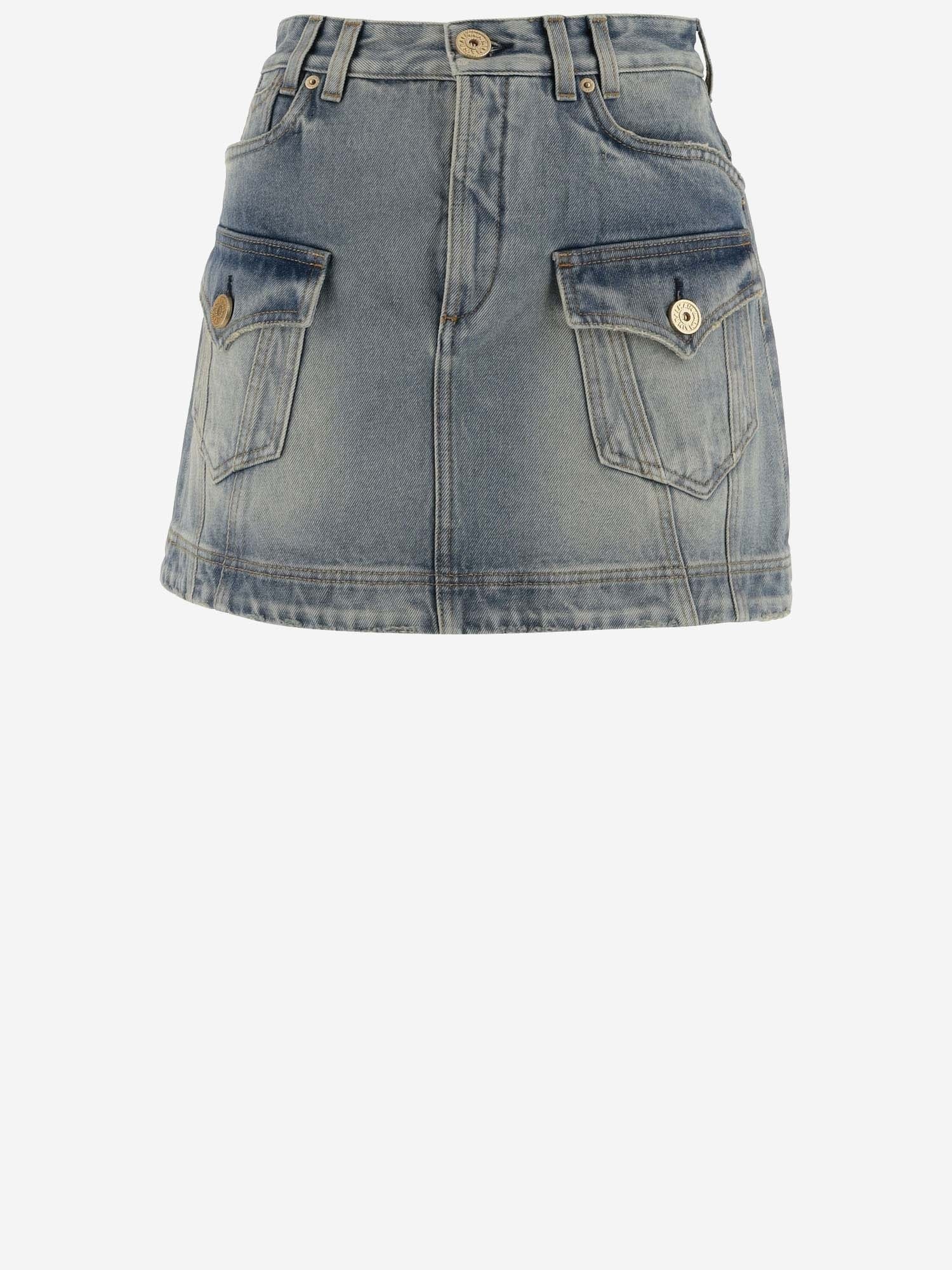 Balmain Denim Mini Skirt - 1