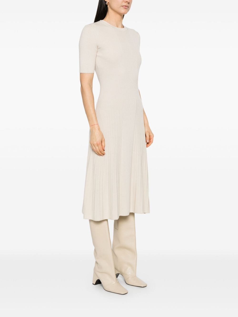 fine-ribbed midi dress - 3