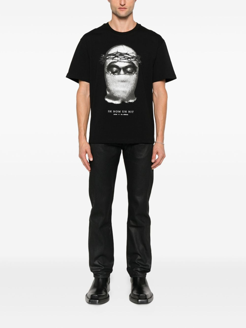 mask-print T-shirt - 2