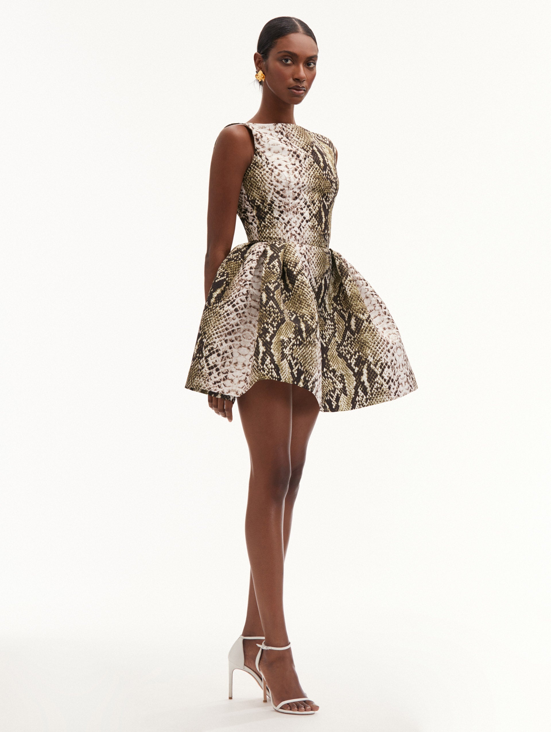 SNAKE FAILLE COCKTAIL DRESS - 4