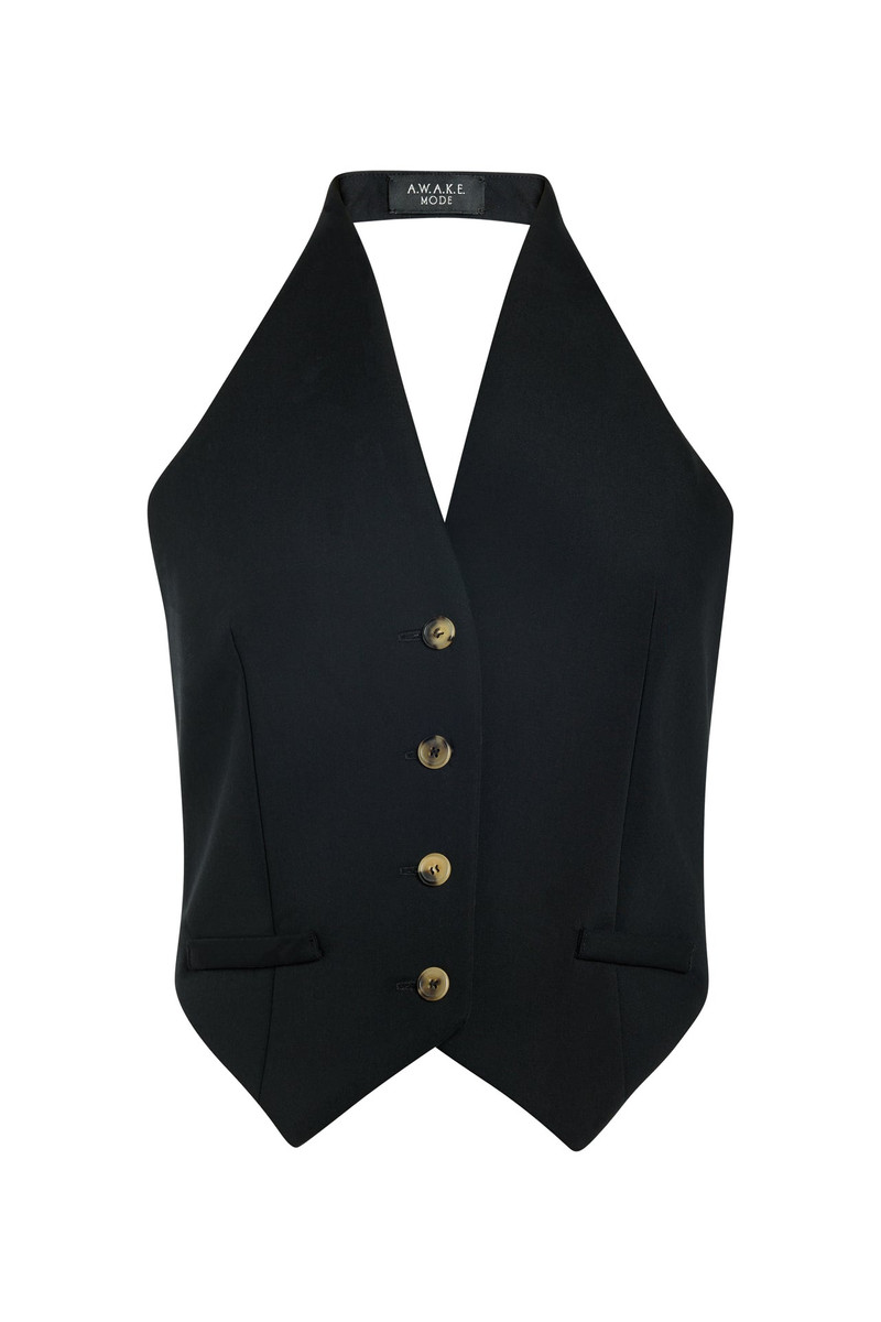 VEST WITH TIE BACK BLACK 11