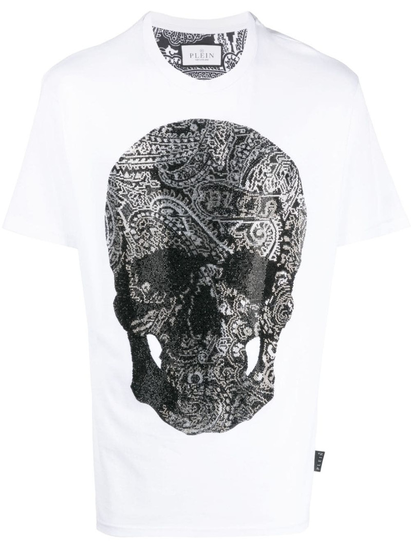skull 인쇄 면 T 셔츠 1