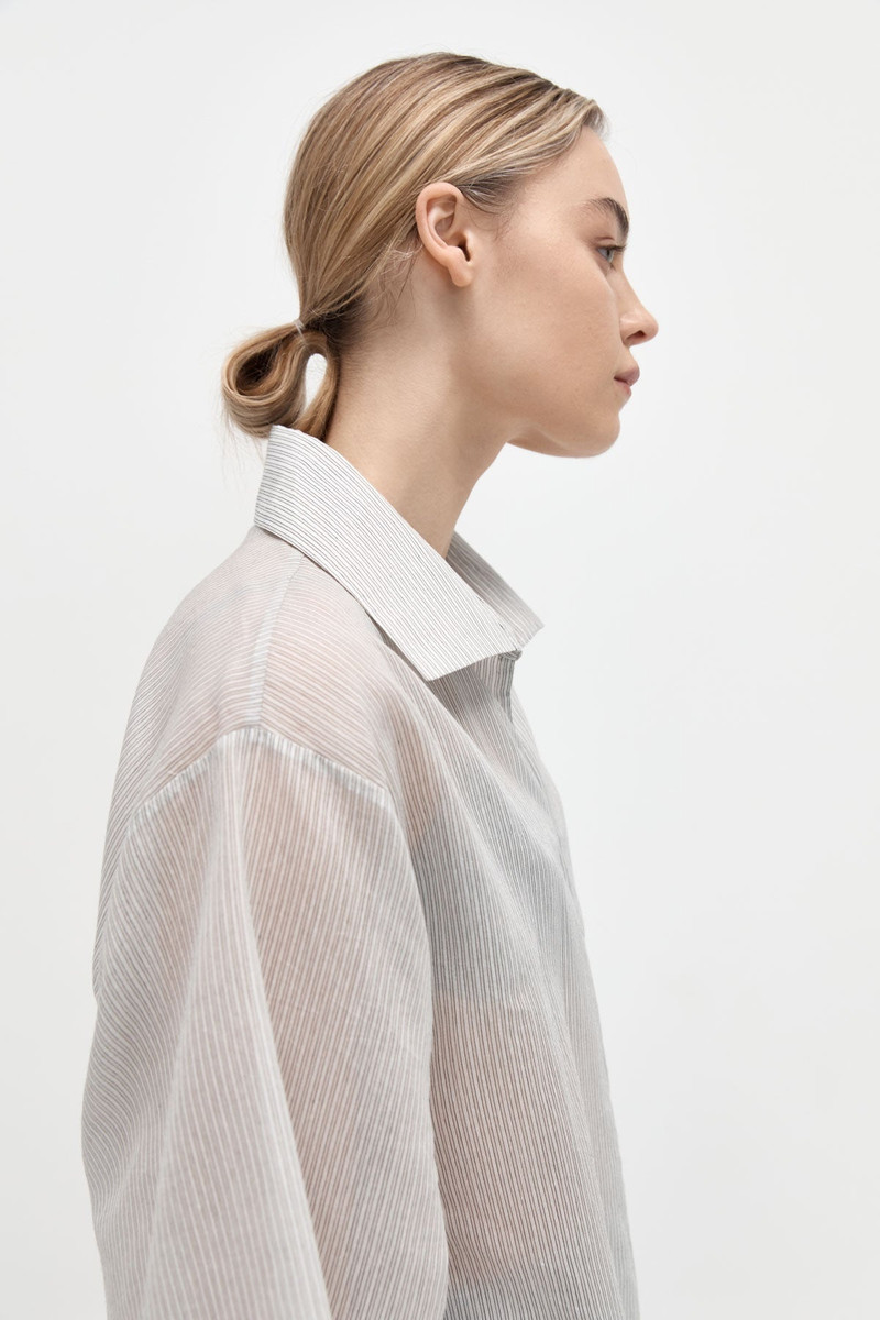 ST. AGNI Oversized Shirt - Sheer Stripe outlook