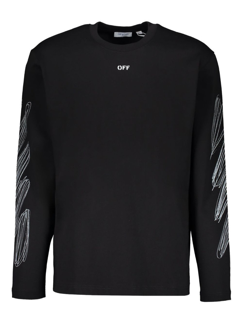 long-sleeve pattern T-shirt 1