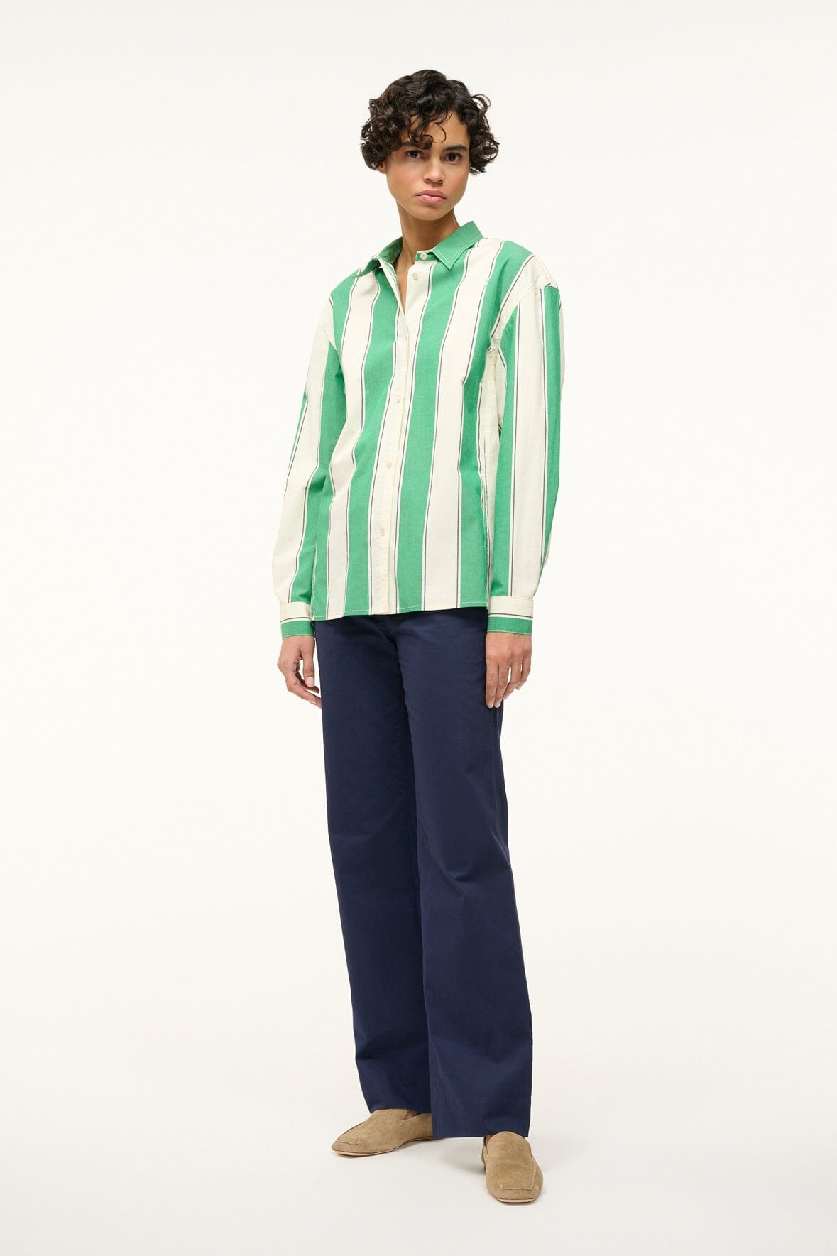 STAUD KELLY SHIRT BUNGALOW STRIPE - 3