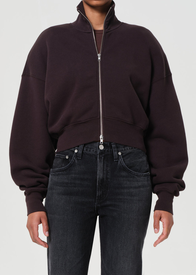 DARBY ZIP UP IN CHOCOLATE 1