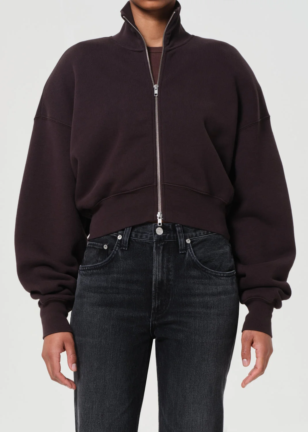 DARBY ZIP UP IN CHOCOLATE - 1