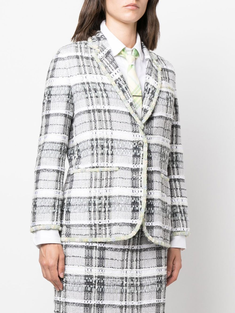 tweed single-breasted jacket - 3