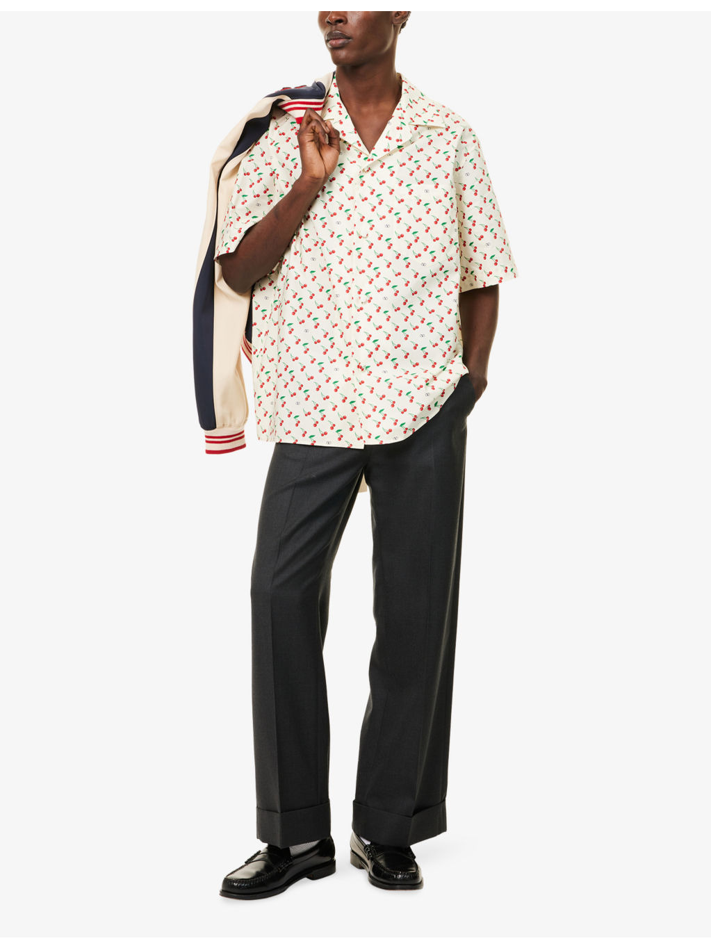 Cherry-Print Camp-Collar Cotton-Poplin Shirt - 2