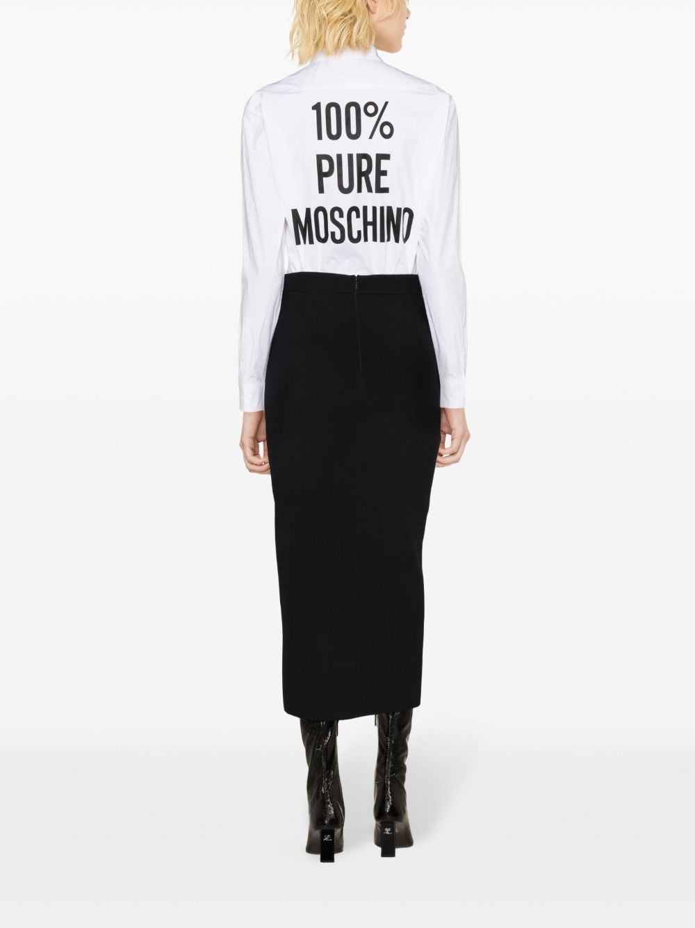 logo-print poplin shirt - 2
