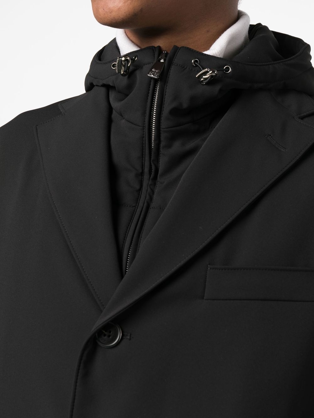single-breasted hooded lightweight jacket - 5