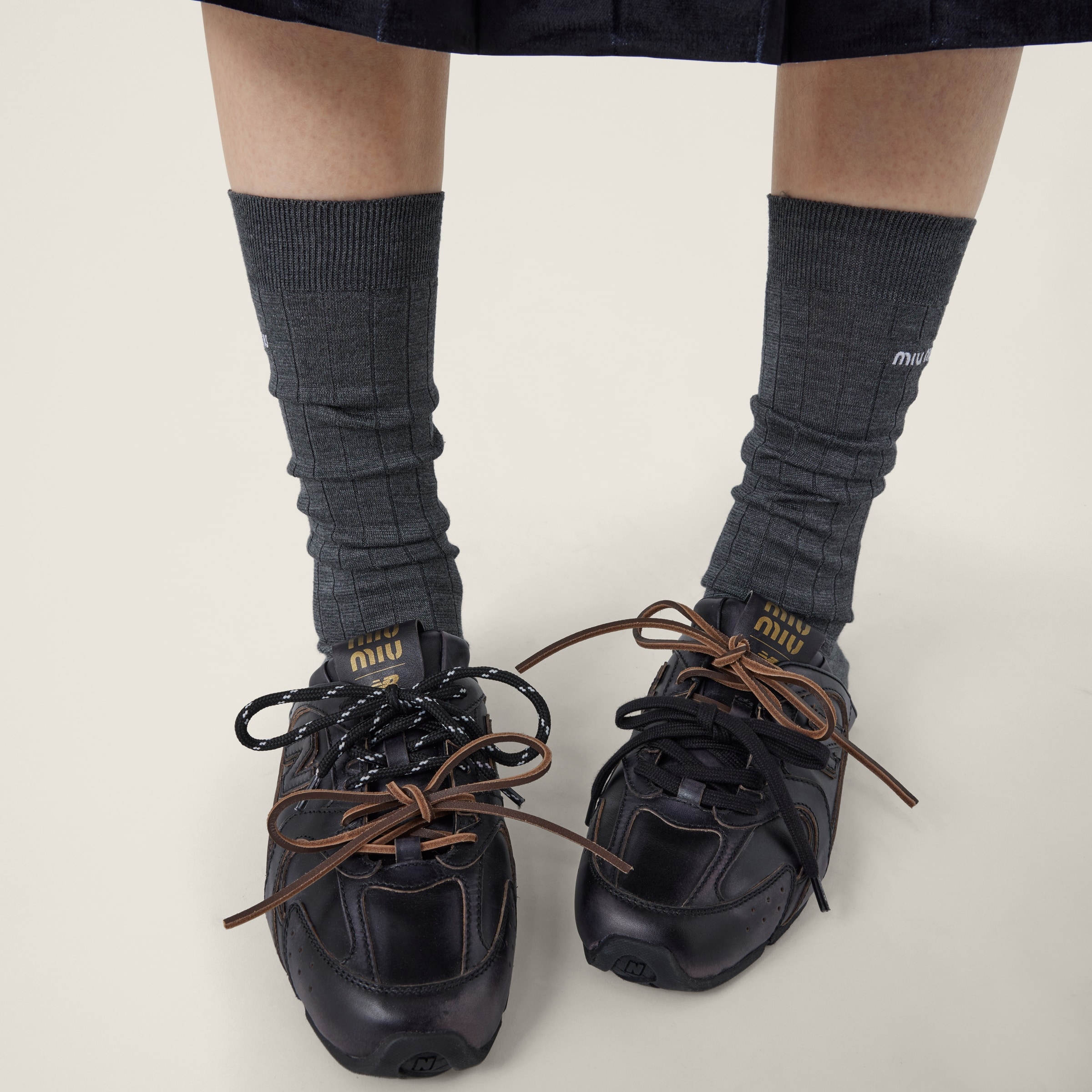 New Balance X Miu Miu 530 SL deco calf leather mules - 5