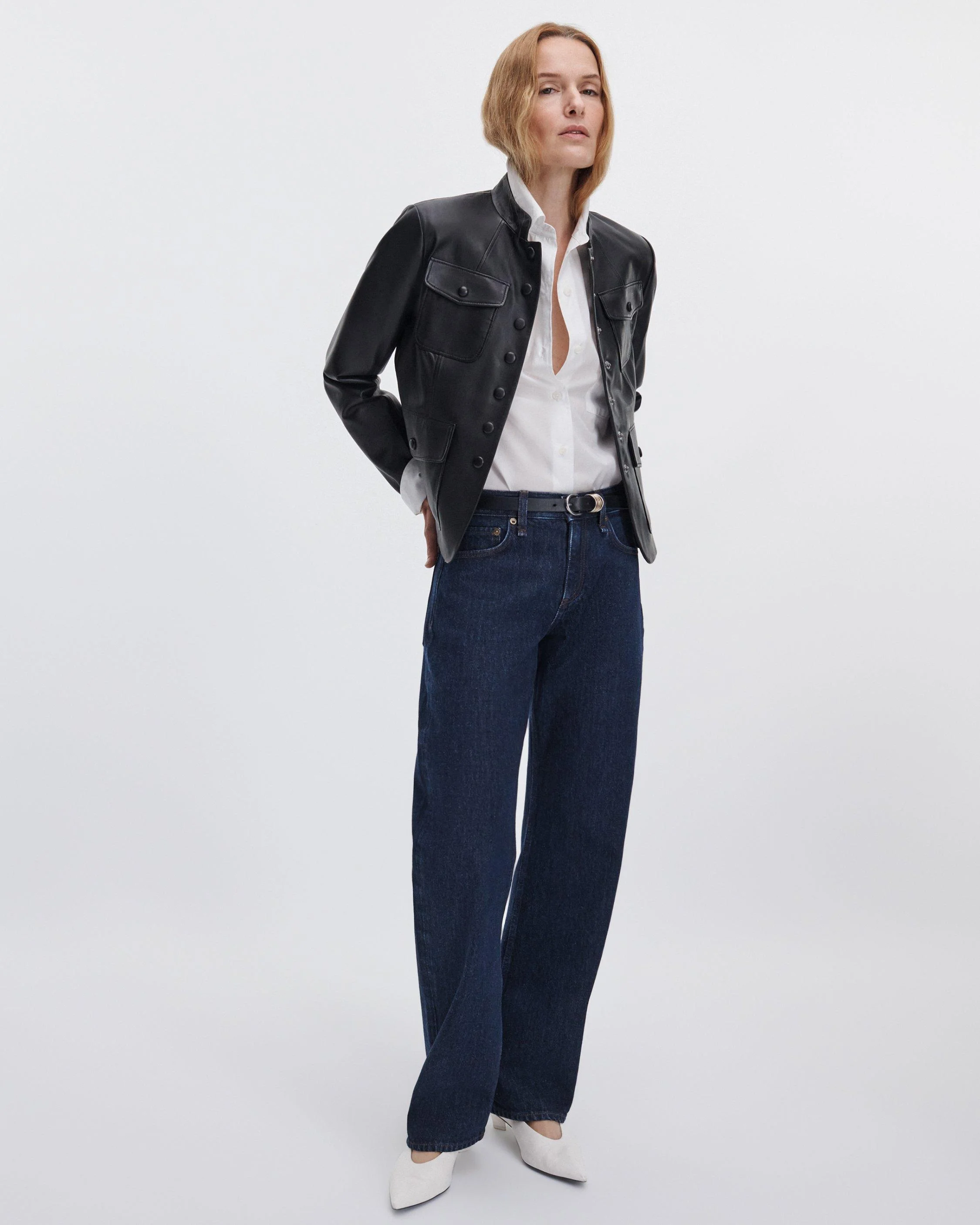 Willa Tapered Barrel Jean Mid-Rise in Rigid Denim - 1