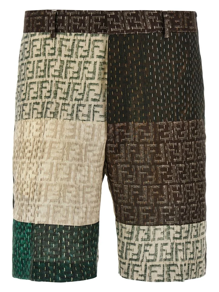 Fendi Patchwork Bermuda Shorts - 1