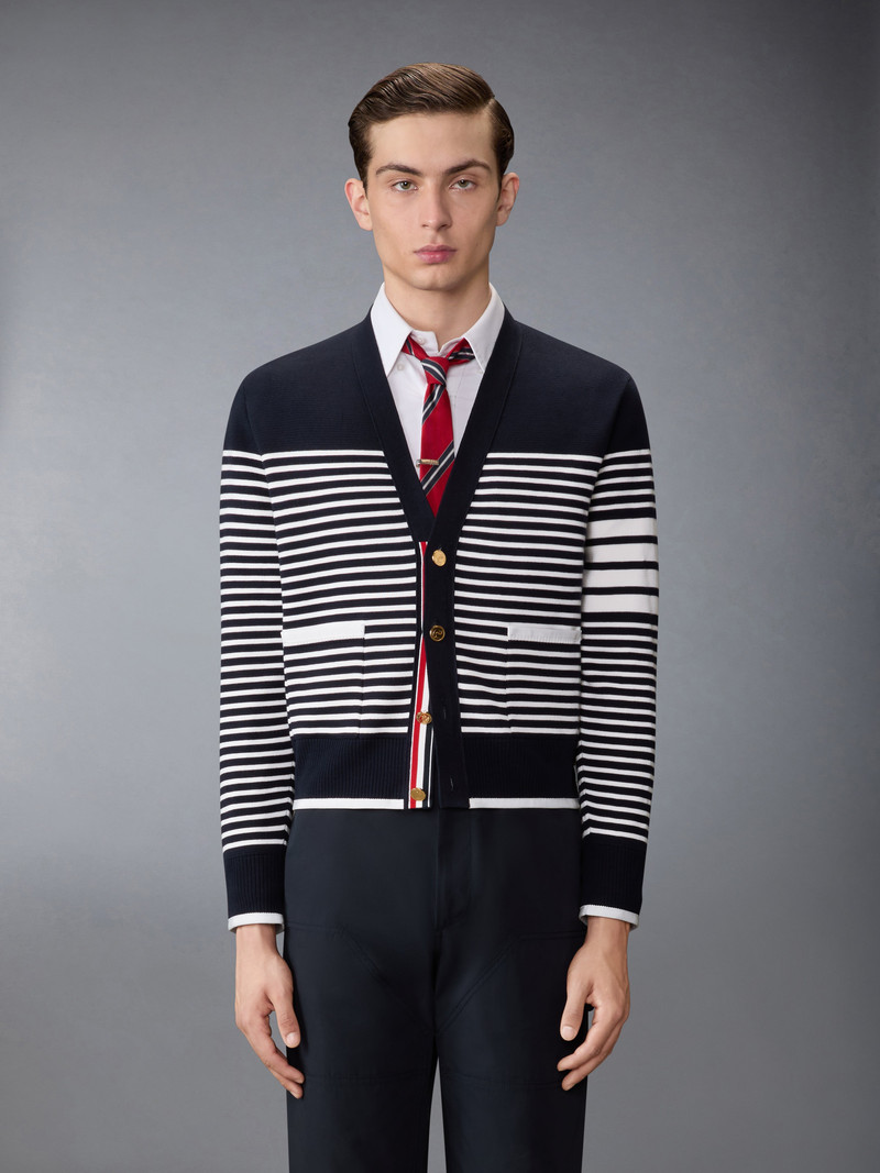 Thom Browne MILANO STITCH STRIPED BOXY FIT CARDIGAN outlook