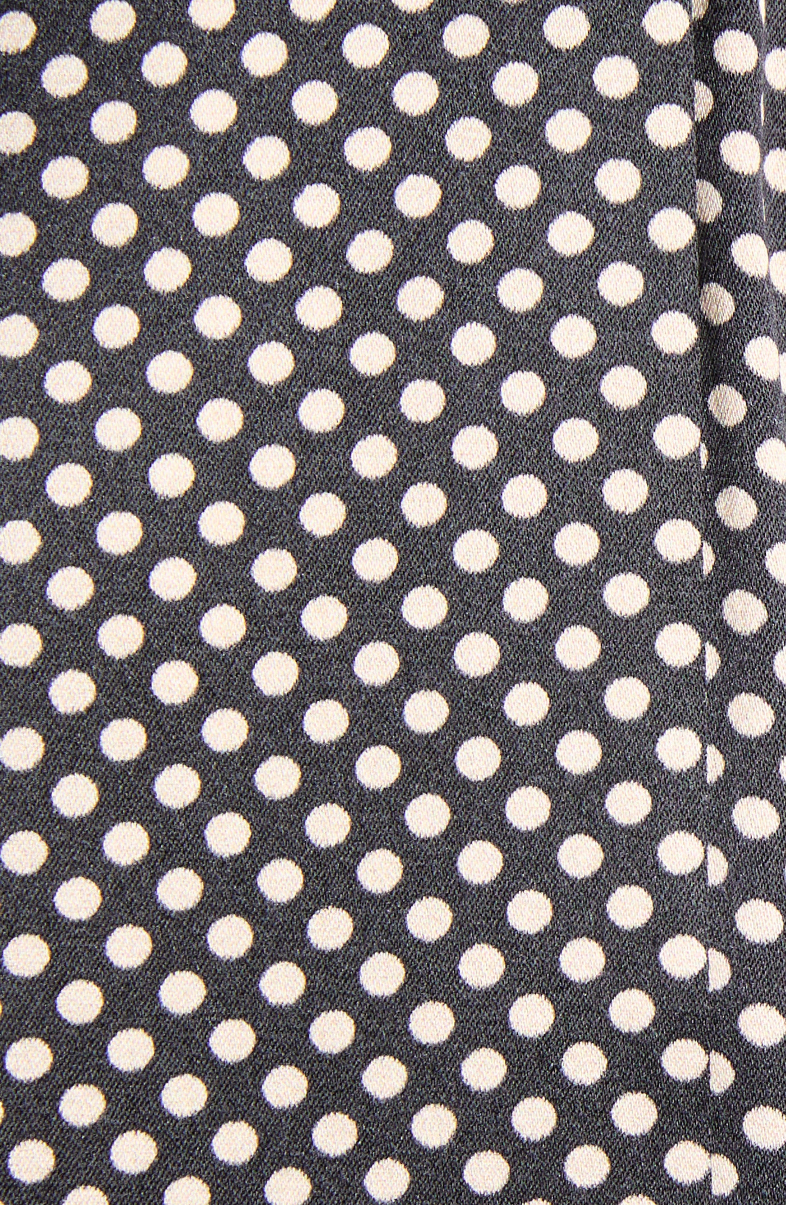 TOM FORD Polka Dot Stretch Silk Lavalliere Button-Up Shirt in Zblaw Black/White at Nordstrom - 6