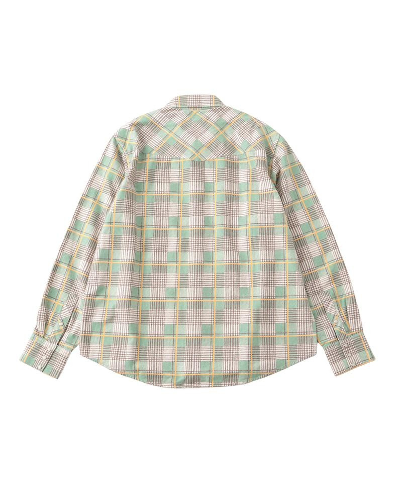 visvim FOUR CORNERS CHECK L/S LT.GREEN outlook