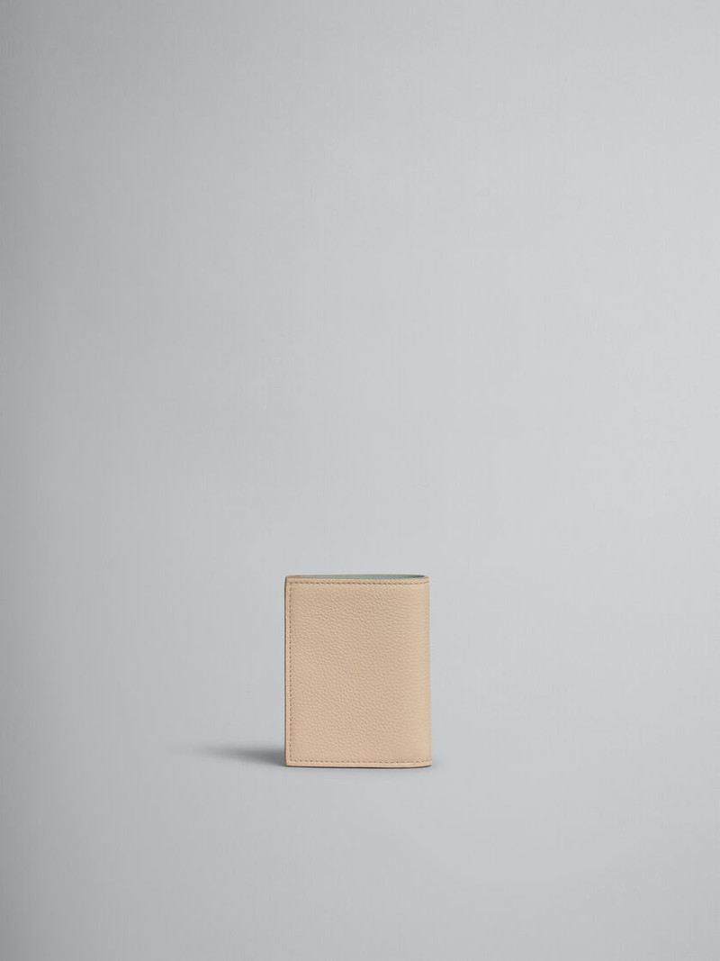 BEIGE LEATHER BIFOLD WALLET WITH MARNI MENDING 3