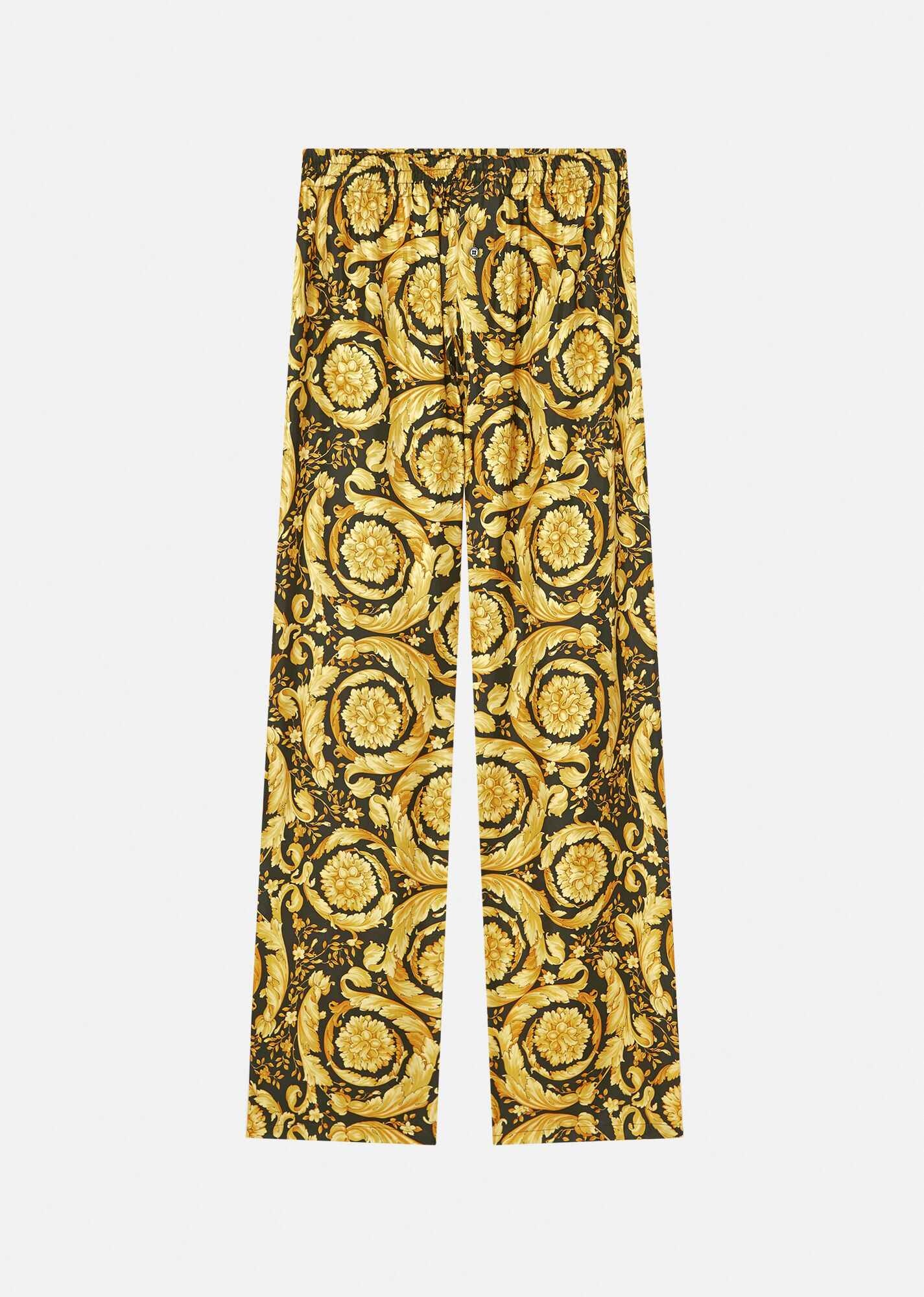 Barocco Print Silk Pyjama Bottoms - 1