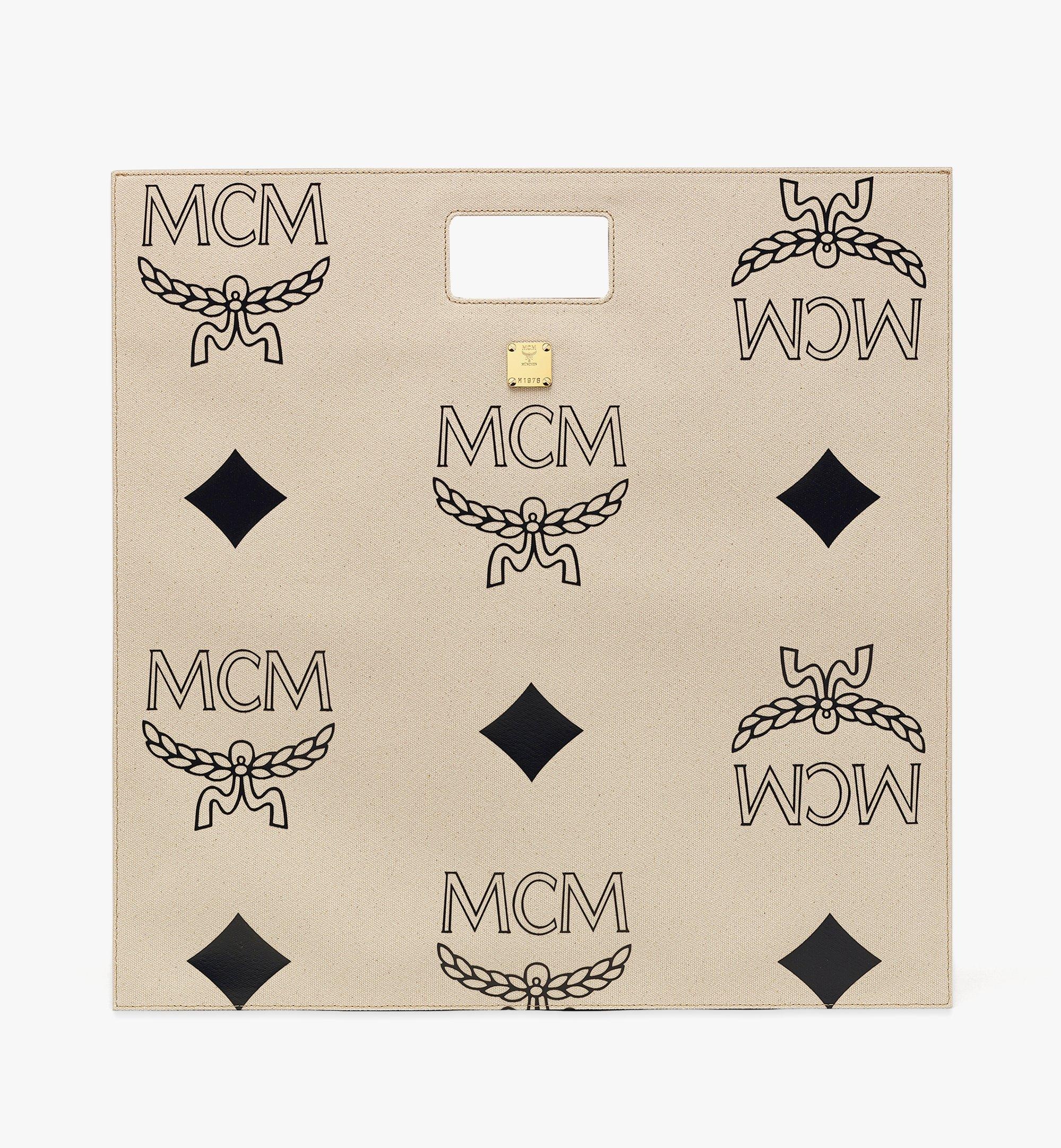 Mcm Klassik Monogram Print Leather Tote Bag Green