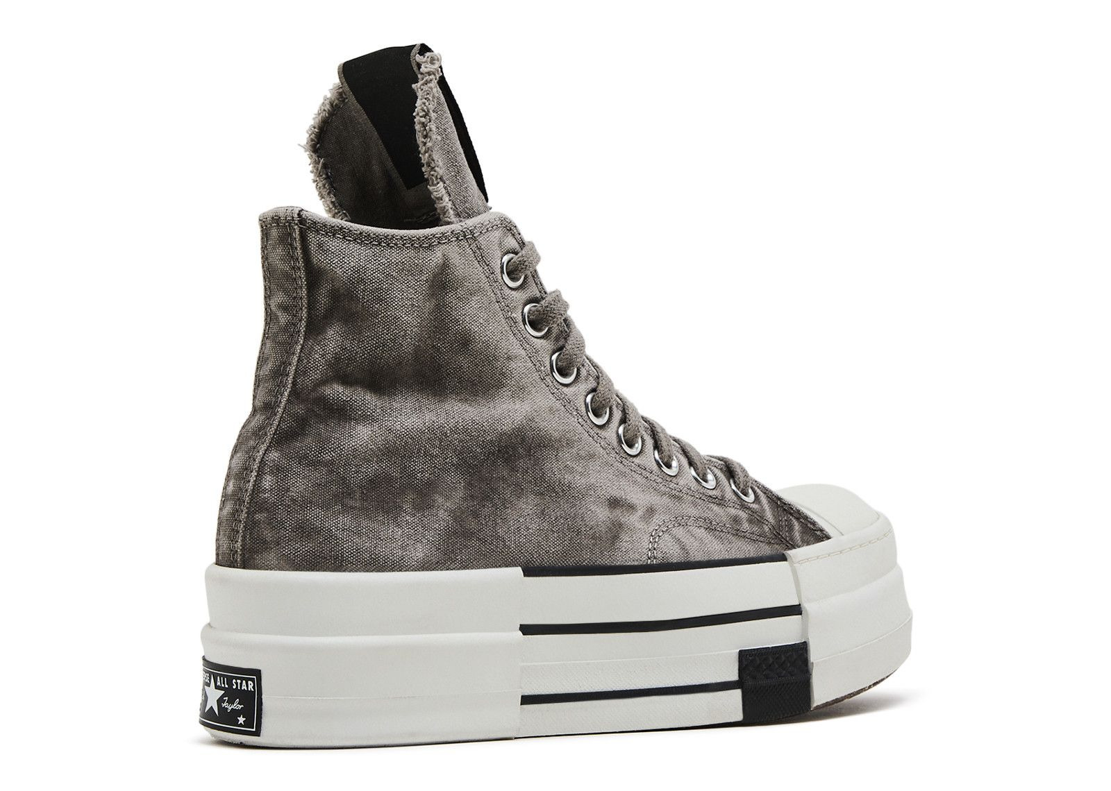 RICK OWENS X DRKSHDW DBL DRKSTAR CHUCK 70 HIGH 'WASHED CANVAS PACK - CONCRETE' - 3