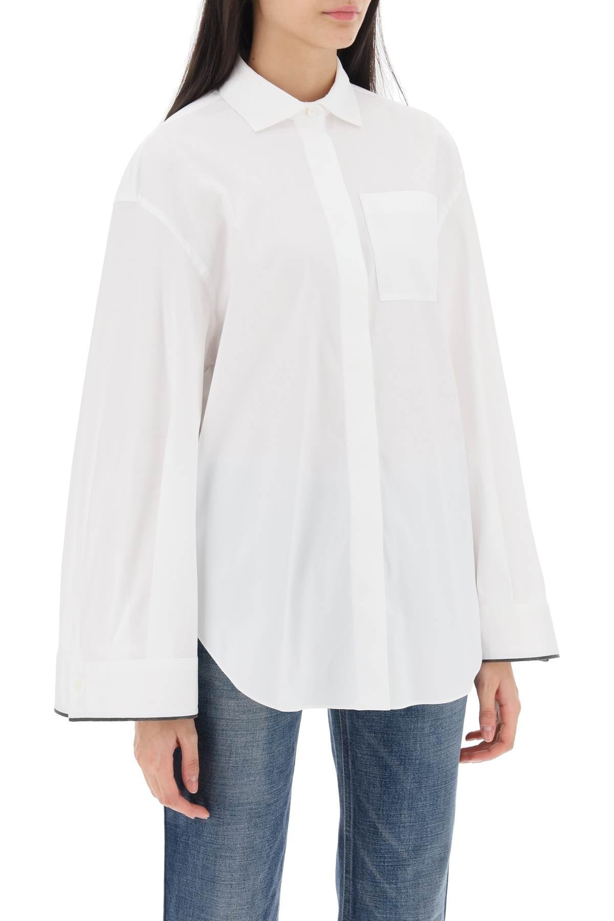 Brunello Cucinelli Wide Sleeve Shirt With Shiny Cuff Details Women - 2