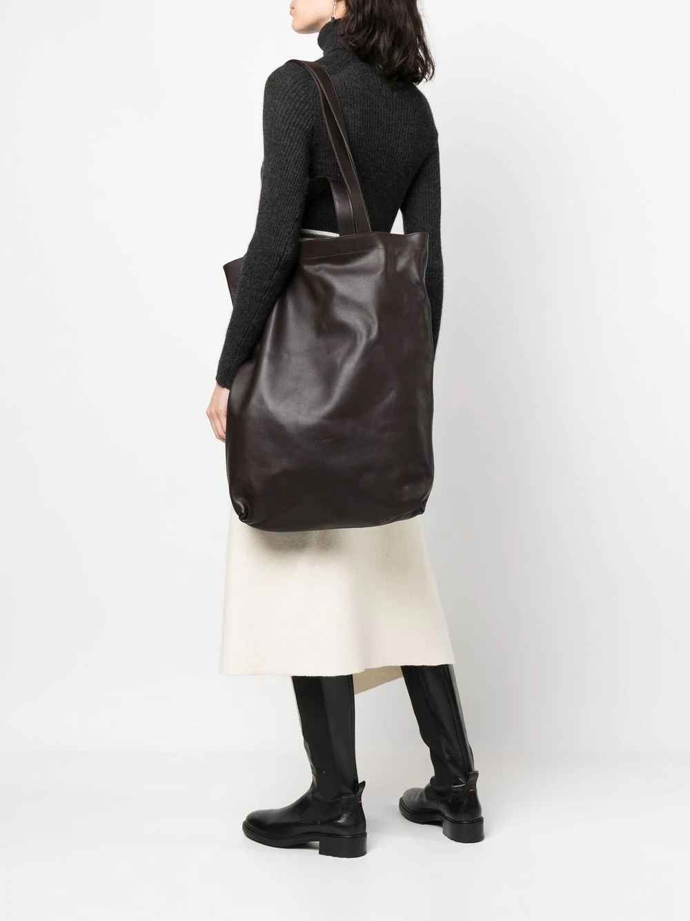 oversized leather tote bag - 2