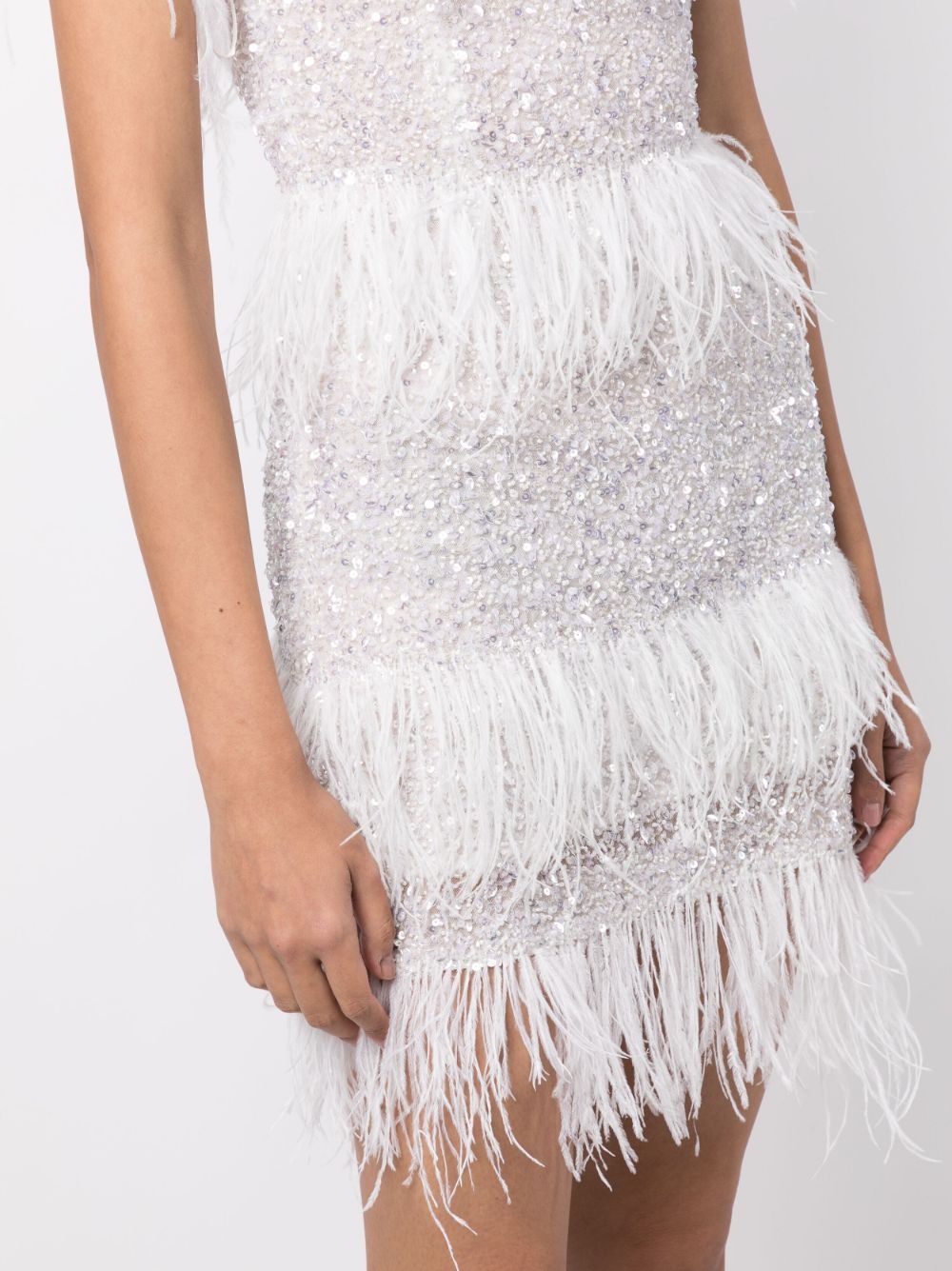 Frenchy sequin-embellished feather minidress - 5
