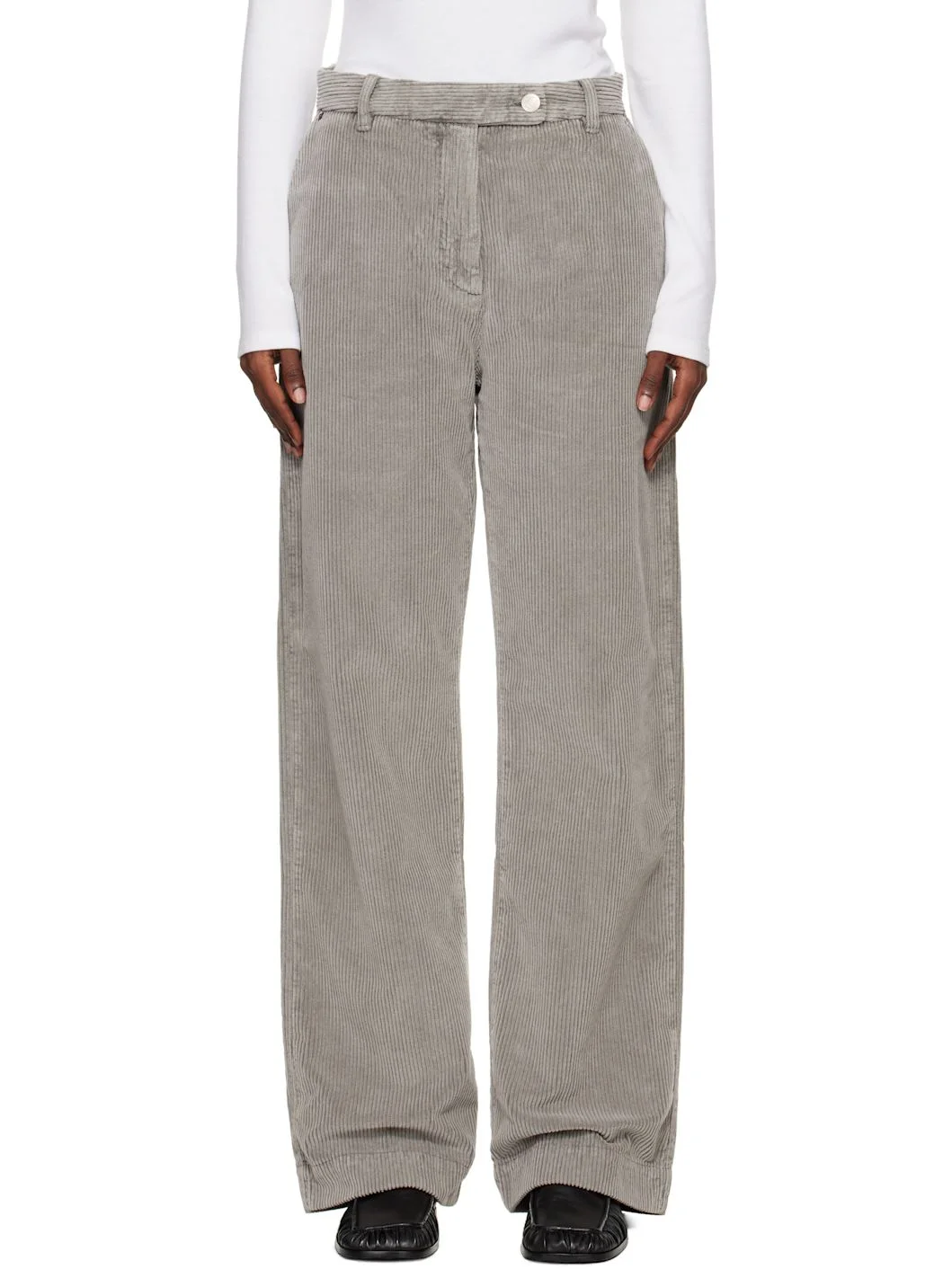 SSENSE Exclusive Gray Cord Trousers - 1