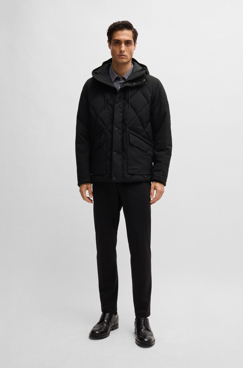 BOSS DOWN JACKET IN COMFORT-STRETCH RIPSTOP WITH HOODED COLLAR outlook
