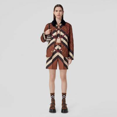 Burberry Chevron Check Wool Jacquard Tailored Shorts outlook