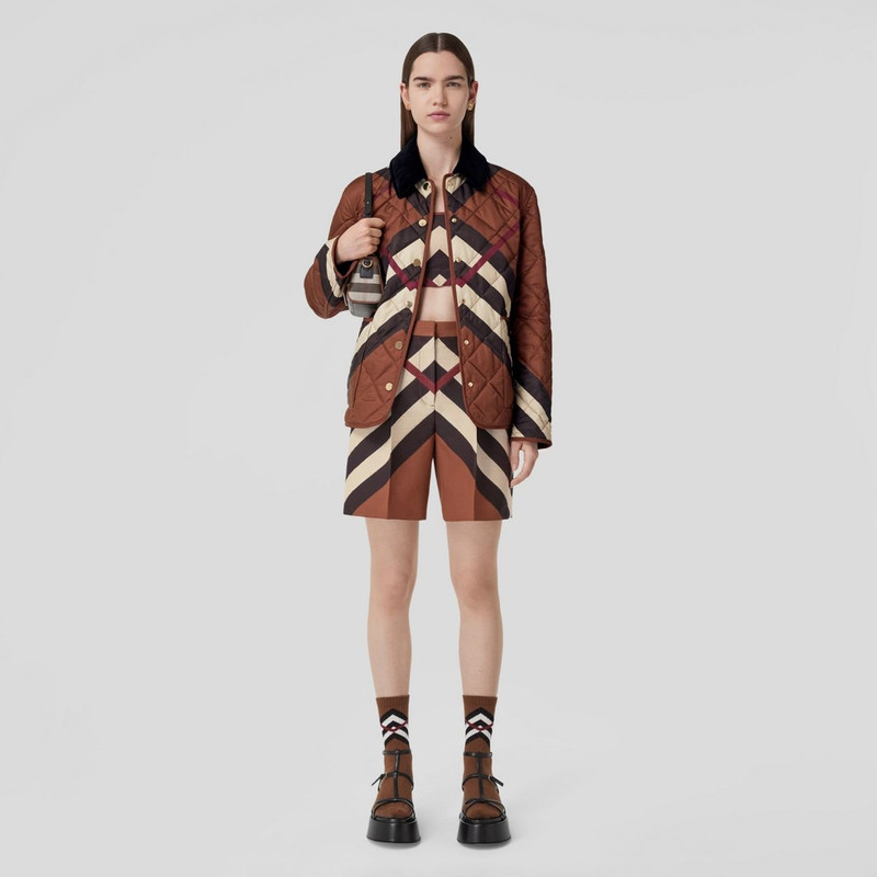 Burberry Chevron Check Wool Jacquard Tailored Shorts outlook