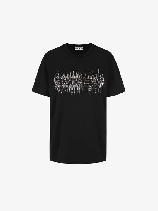 GIVENCHY CRYTALS EMBROIDERED MASCULINE T-SHIRT - 1