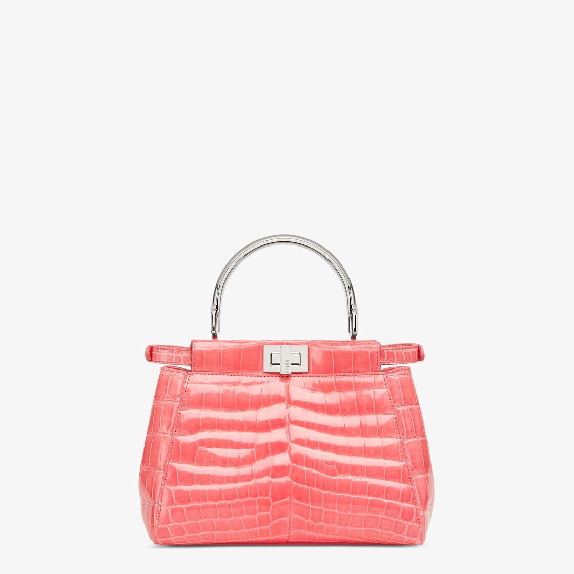 Iconic small Peekaboo bag, made of exquisite, pink crocodile leather and embellished with the classi - 3
