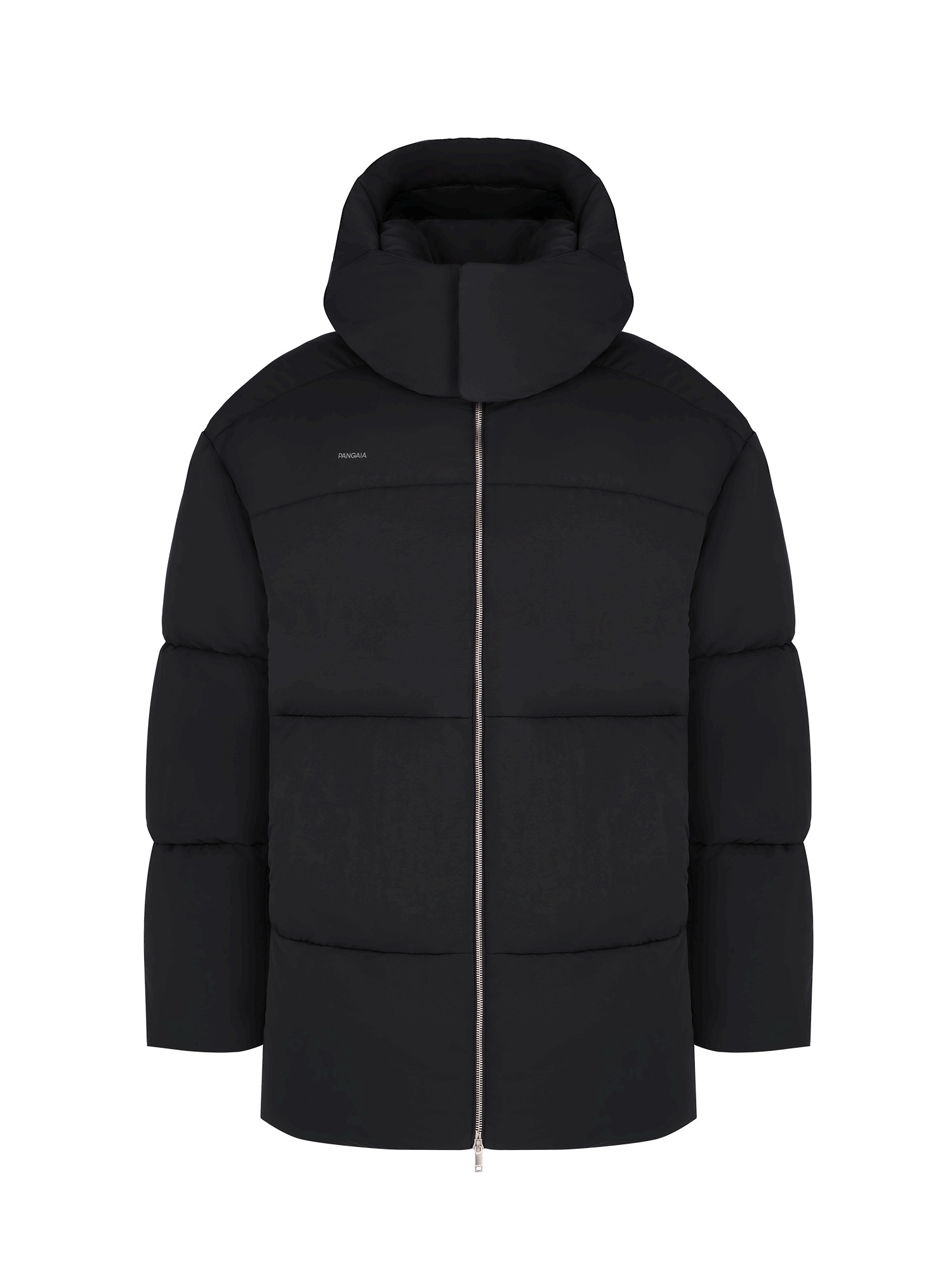 Mens Flower-Warmth Recycled Nylon Long Puffer - Black - 1