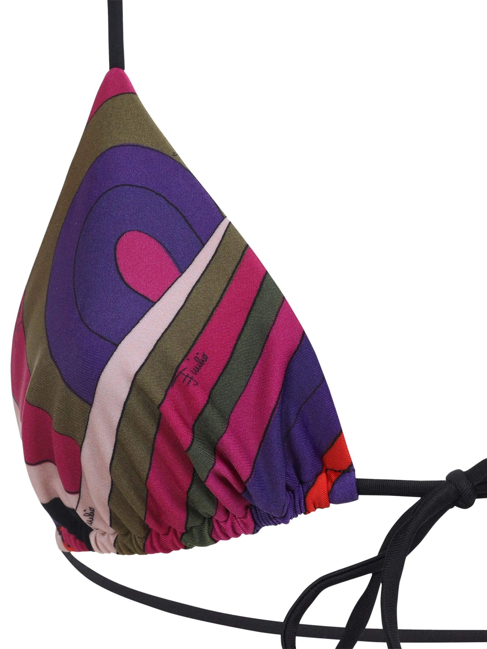 abstract-print triangle bikini top - 3