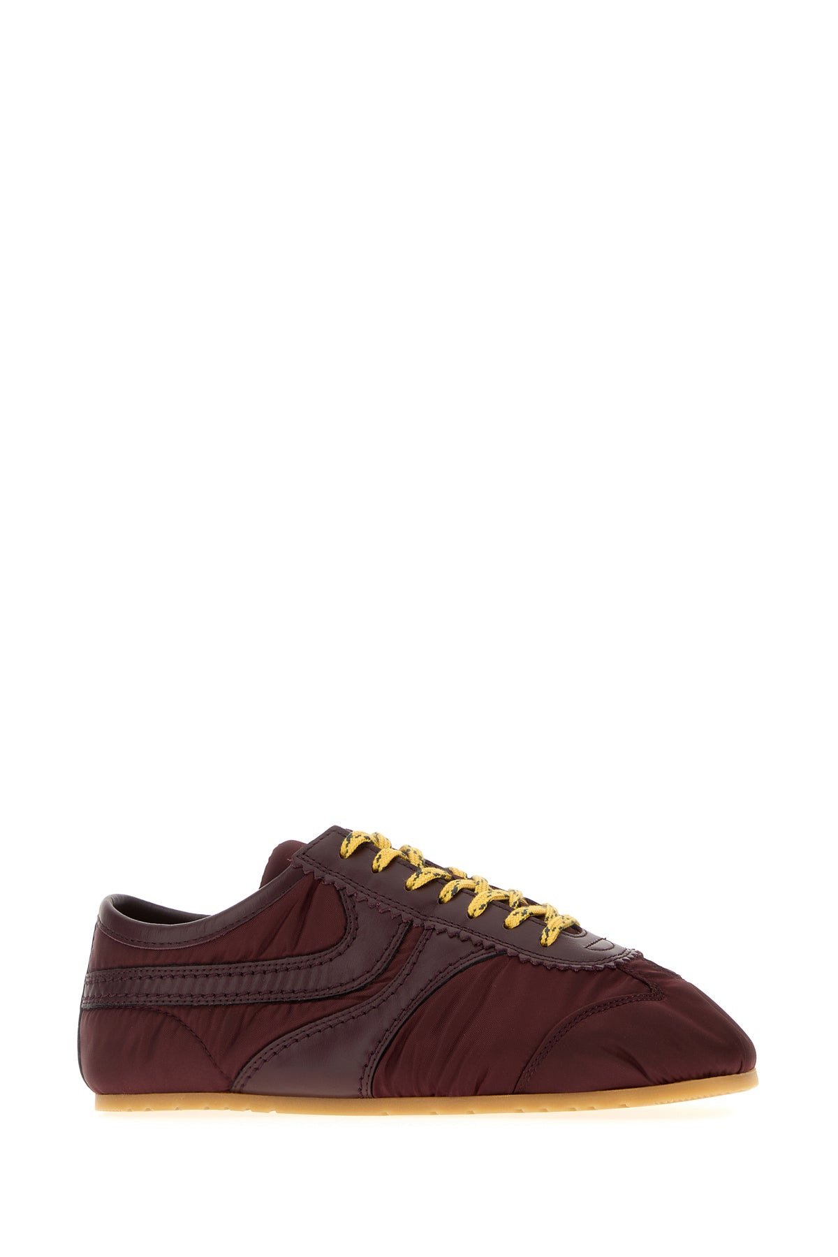 Bordeaux fabric and leather sneakers - 2